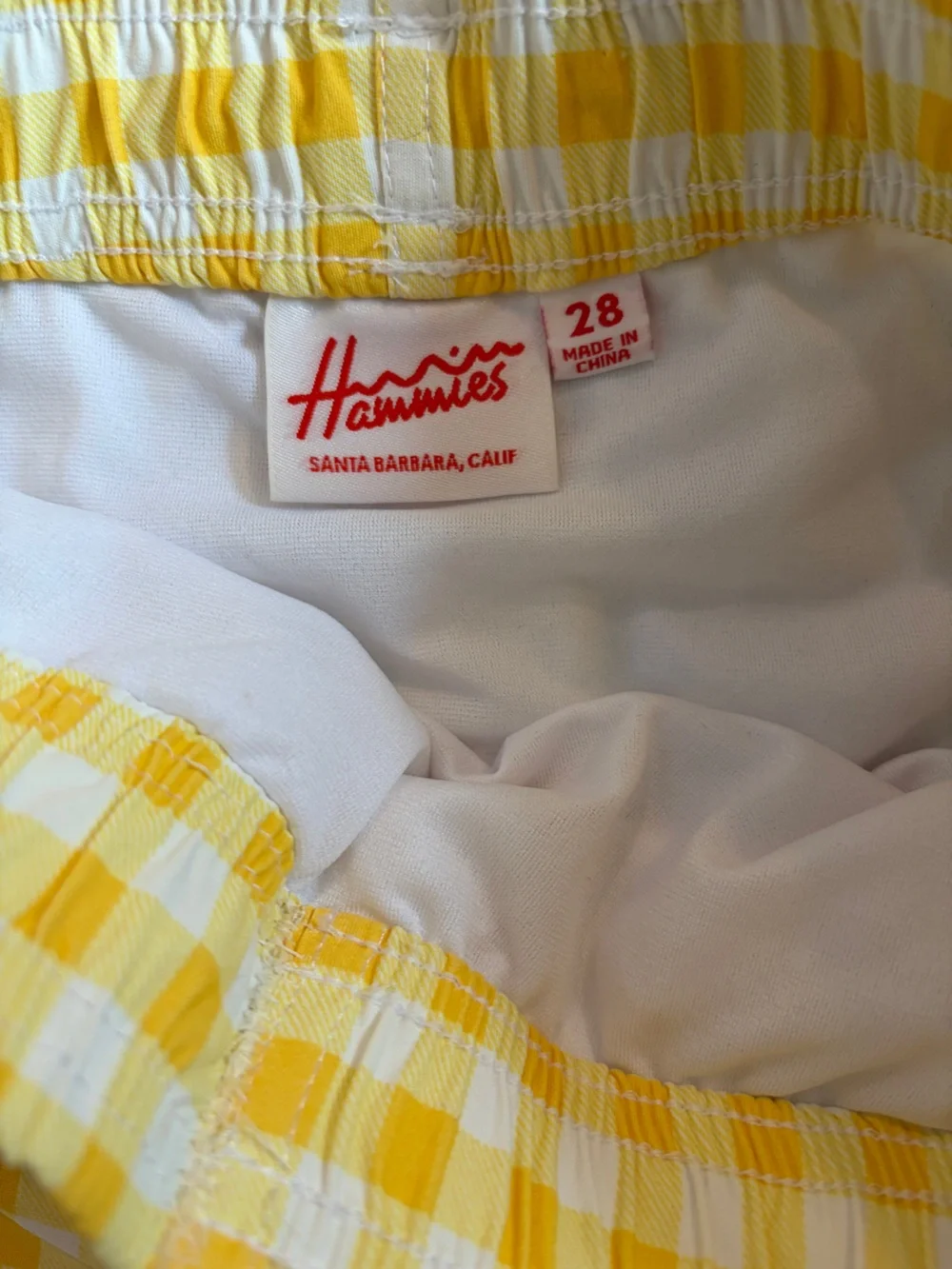 Hammie’s Yellow Gingham reversible Bikini Top and Cabana Trunk set